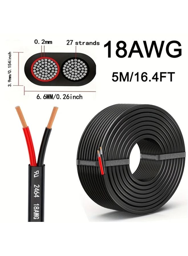 سلك كهربائي 18 AWG ثنائي الموصلات 9 2 متر 30 قدم كابل PVC لإضاءة مصابيح LED السيارة - Image 4
