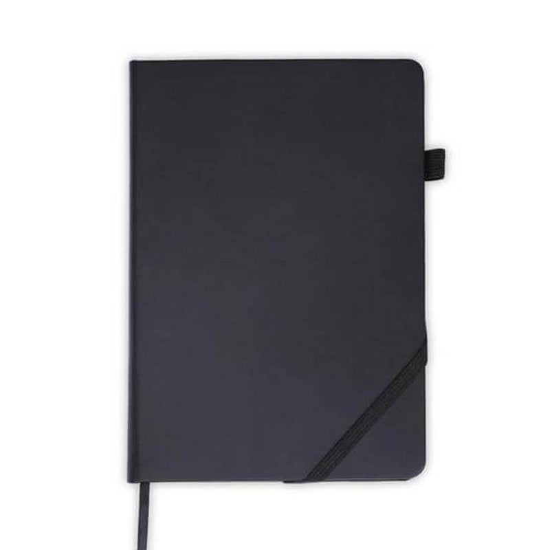 Santhome FAROE A5 Premium PU Hard Cover Notebook with Pen Loop | 192 Ruled Pages Smooth 80gsm Cream Paper | Professional Business Journal, Diary & Office Writing Notepad – Black - Image 1