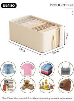 DUNISO 2 pcs Foldable Closet Storage Organizer,Wardrobe Clothes Organizer with Steel Ring Support, Washable Closet Storage Boxes with Carrying Handles,Home Bedroom Office Cupboard Storage Basket & Storage Bins for Clothes,Jeans,Pants,Sweaters,Dress,Toys  - Image 4
