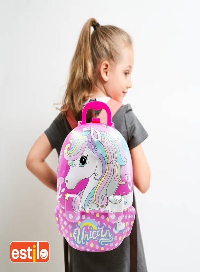 إستلو مجموعة ألعاب تزيين الأطفال المحمولة من إستيلو - لعبة صالون تجميل 2 في 1 مع أدوات مكياج | حقيبة حمل صغيرة للبنات والأولاد | مجموعة لعب أدوار تعليمية للأعمار من 3 سنوات فما فوق - Image 3