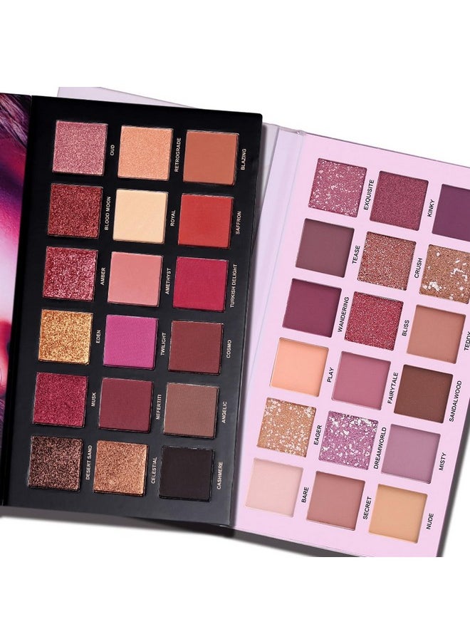 CHARMCODE CHARMCODE 2Pcs Twilight Dusk + Aromas Nude Eyeshadow Palette Makeup Set, Matte Shimmer Glitter Pressed Pearl All Highly Pigmented Blending Powder, Natural Velvet Texture Eye Shadow Kit  - Image 2