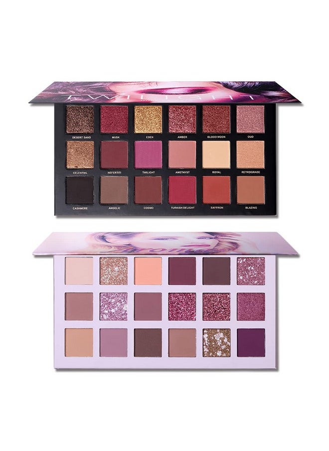CHARMCODE CHARMCODE 2Pcs Twilight Dusk + Aromas Nude Eyeshadow Palette Makeup Set, Matte Shimmer Glitter Pressed Pearl All Highly Pigmented Blending Powder, Natural Velvet Texture Eye Shadow Kit  - Image 1