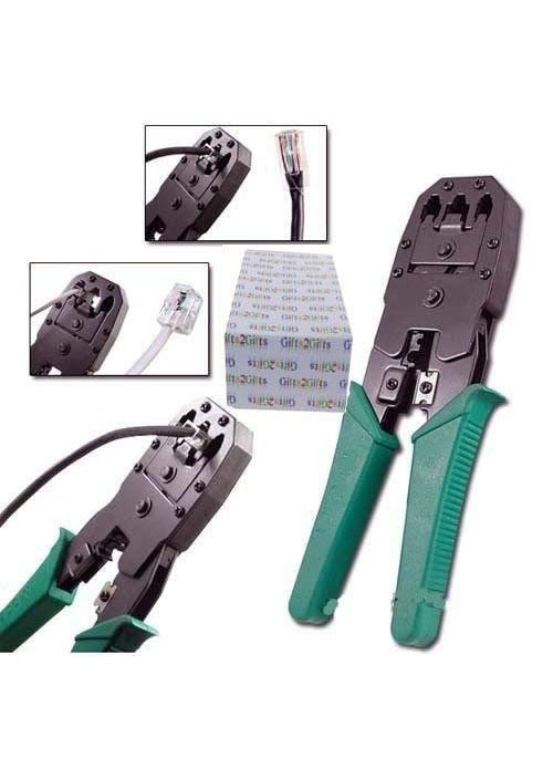 SHB - SHB 3 in 1 Modular Crimping Tool RJ45 RJ11 CAT5eCAT6 LAN Cutter with Cable Cutter Multicolour - Image 1