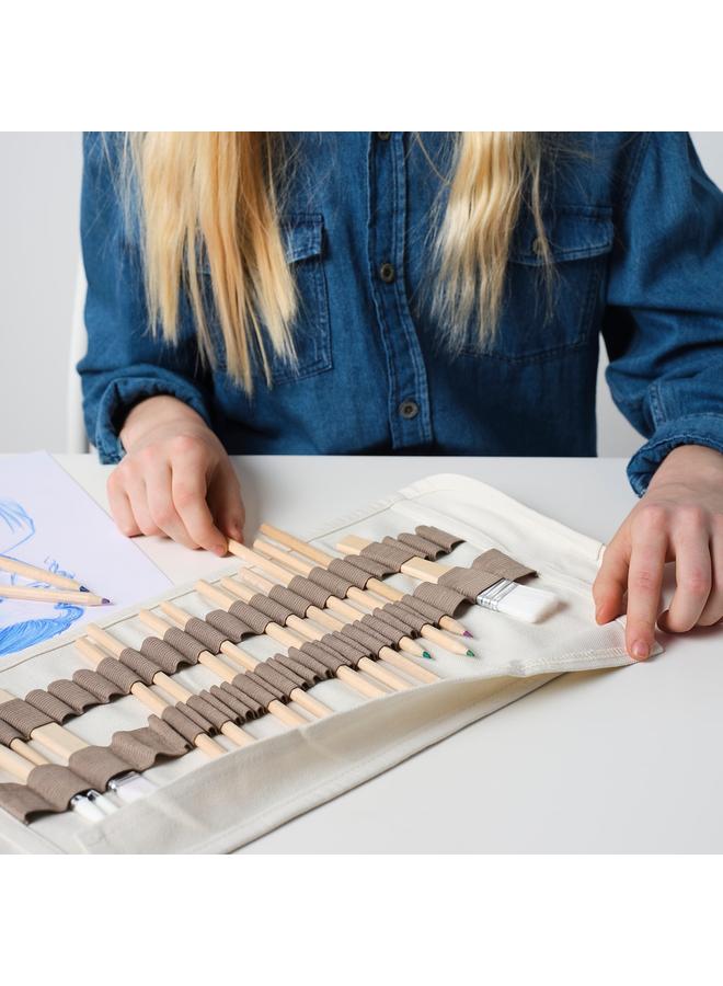 إيروريكس حافظة أقلام قابلة للطي، لون بيج - Image 3