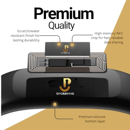 Upgraving Digital Business Card Wristband - Tap to Share NFC Tag & QR Code - Compatible with iPhone & Android- No App or Subscription Required (Black) - Image 4