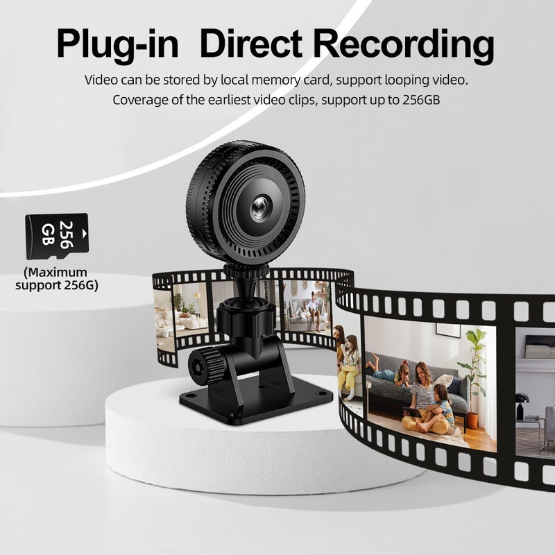 Mini surveillance camera, outdoor action camera, 1080p HD camcorder with night vision, Wi-Fi security camera, drill-free installation. - Image 2