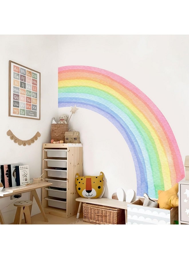 Supzone 55"x63" Large Rainbow Wall Stickers, Mural Watercolor Half Rainbow Wall Decals Peel and Stick Vinyl Wall Art Decor for Girls Bedroom Kids Nursery Living Room Playroom Toddler Visit The Supzone Store - Image 5