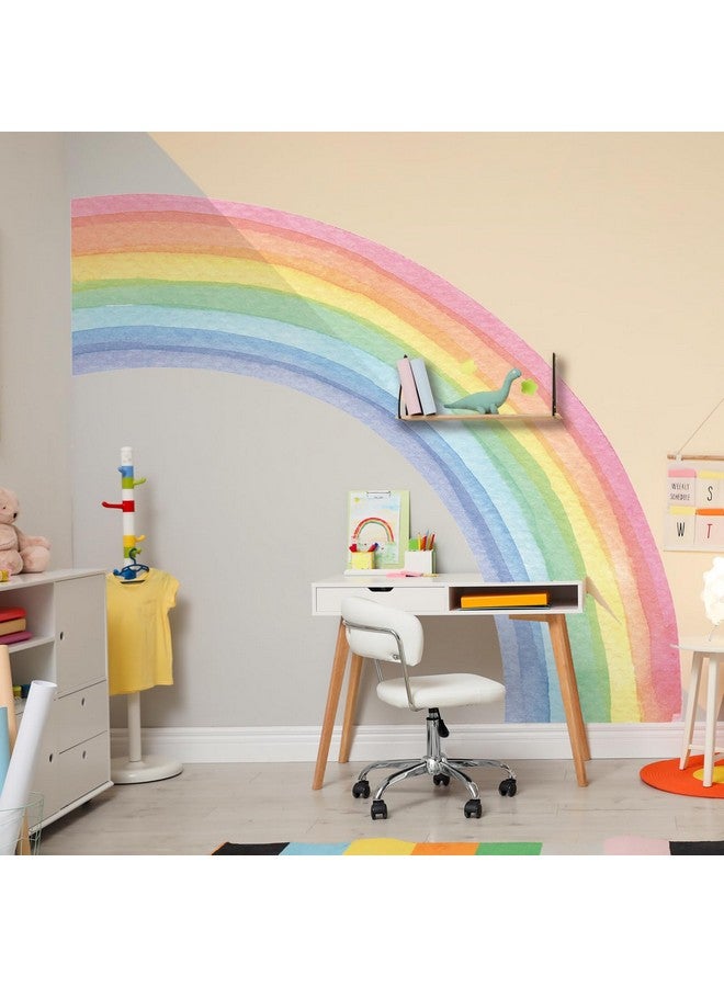 Supzone 55"x63" Large Rainbow Wall Stickers, Mural Watercolor Half Rainbow Wall Decals Peel and Stick Vinyl Wall Art Decor for Girls Bedroom Kids Nursery Living Room Playroom Toddler Visit The Supzone Store - Image 2