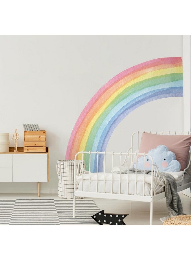 Supzone 55"x63" Large Rainbow Wall Stickers, Mural Watercolor Half Rainbow Wall Decals Peel and Stick Vinyl Wall Art Decor for Girls Bedroom Kids Nursery Living Room Playroom Toddler Visit The Supzone Store - Image 3