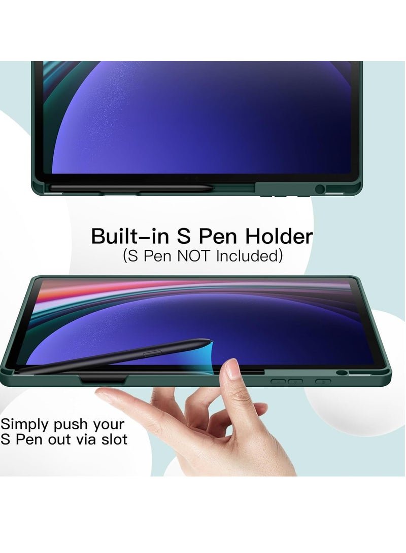 DUSALA Case for Samsung Galaxy Tab S9 Plus 12.4 Inch with S Pen Holder, Soft TPU Tri-Fold Stand Protective Tablet Cover, Support S Pen Charging, Auto Wake/Sleep - Image 3