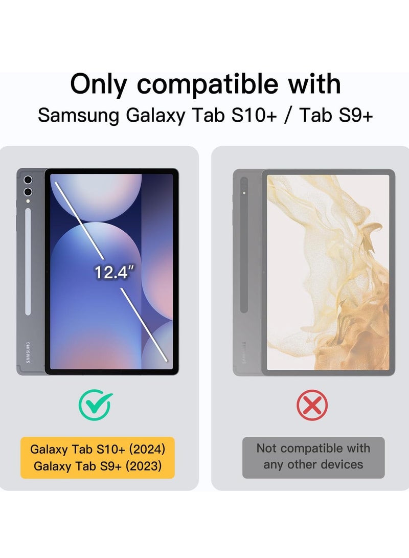 DUSALA Case for Samsung Galaxy Tab S9 Plus 12.4 Inch with S Pen Holder, Soft TPU Tri-Fold Stand Protective Tablet Cover, Support S Pen Charging, Auto Wake/Sleep - Image 2