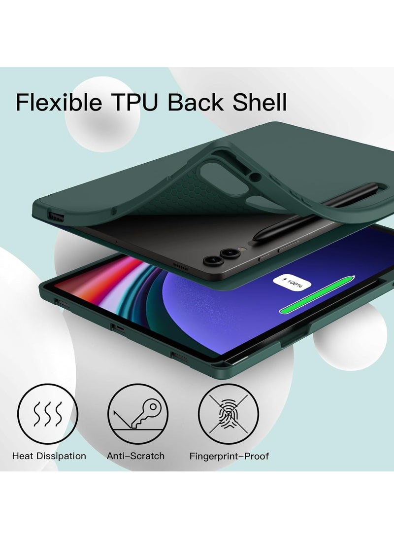 DUSALA Case for Samsung Galaxy Tab S9 Plus 12.4 Inch with S Pen Holder, Soft TPU Tri-Fold Stand Protective Tablet Cover, Support S Pen Charging, Auto Wake/Sleep - Image 4