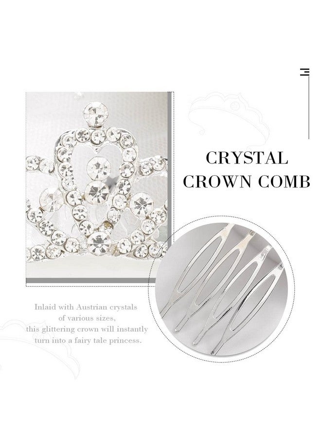 كيلشي مشط تاج صغير من Kilshye للفتيات، تاج أميرة، أمشاط شعر، تاج كريستال فضي، زي عيد ميلاد، قطعة شعر للأطفال (فضي) - Image 3
