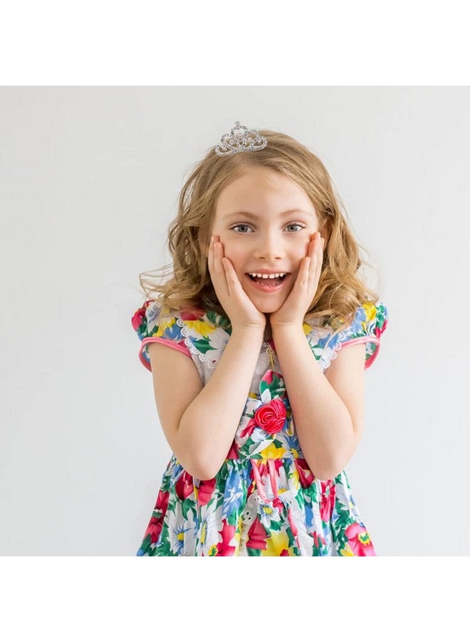 كيلشي مشط تاج صغير من Kilshye للفتيات، تاج أميرة، أمشاط شعر، تاج كريستال فضي، زي عيد ميلاد، قطعة شعر للأطفال (فضي) - Image 2