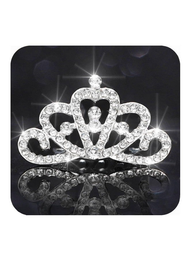 كيلشي مشط تاج صغير من Kilshye للفتيات، تاج أميرة، أمشاط شعر، تاج كريستال فضي، زي عيد ميلاد، قطعة شعر للأطفال (فضي) - Image 1