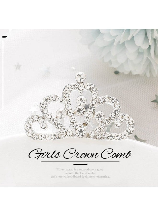 كيلشي مشط تاج صغير من Kilshye للفتيات، تاج أميرة، أمشاط شعر، تاج كريستال فضي، زي عيد ميلاد، قطعة شعر للأطفال (فضي) - Image 5