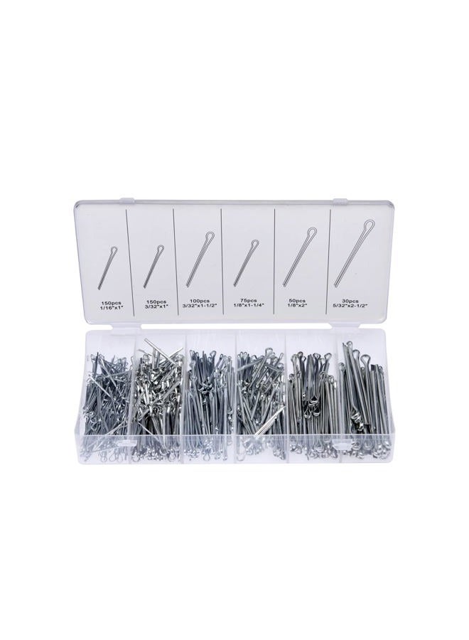 NEIKO 50454A Cotter Pin Assortment | 555 Piece Zinc Plated Premium Quality Steel Split Fastener Clips Straight Hairpins Holds Pins or Castle Nuts in Place - Image 1