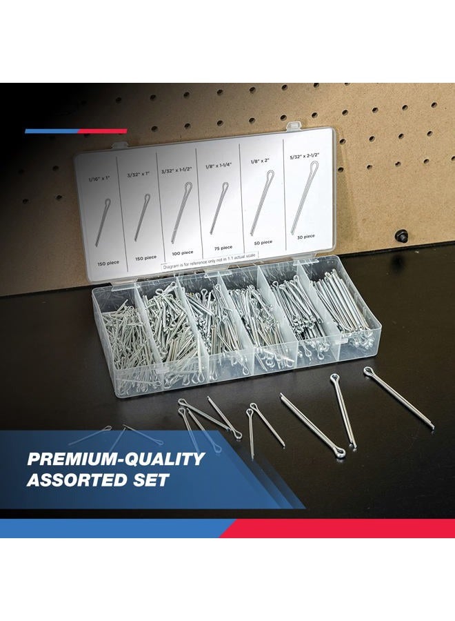 NEIKO 50454A Cotter Pin Assortment | 555 Piece Zinc Plated Premium Quality Steel Split Fastener Clips Straight Hairpins Holds Pins or Castle Nuts in Place - Image 5