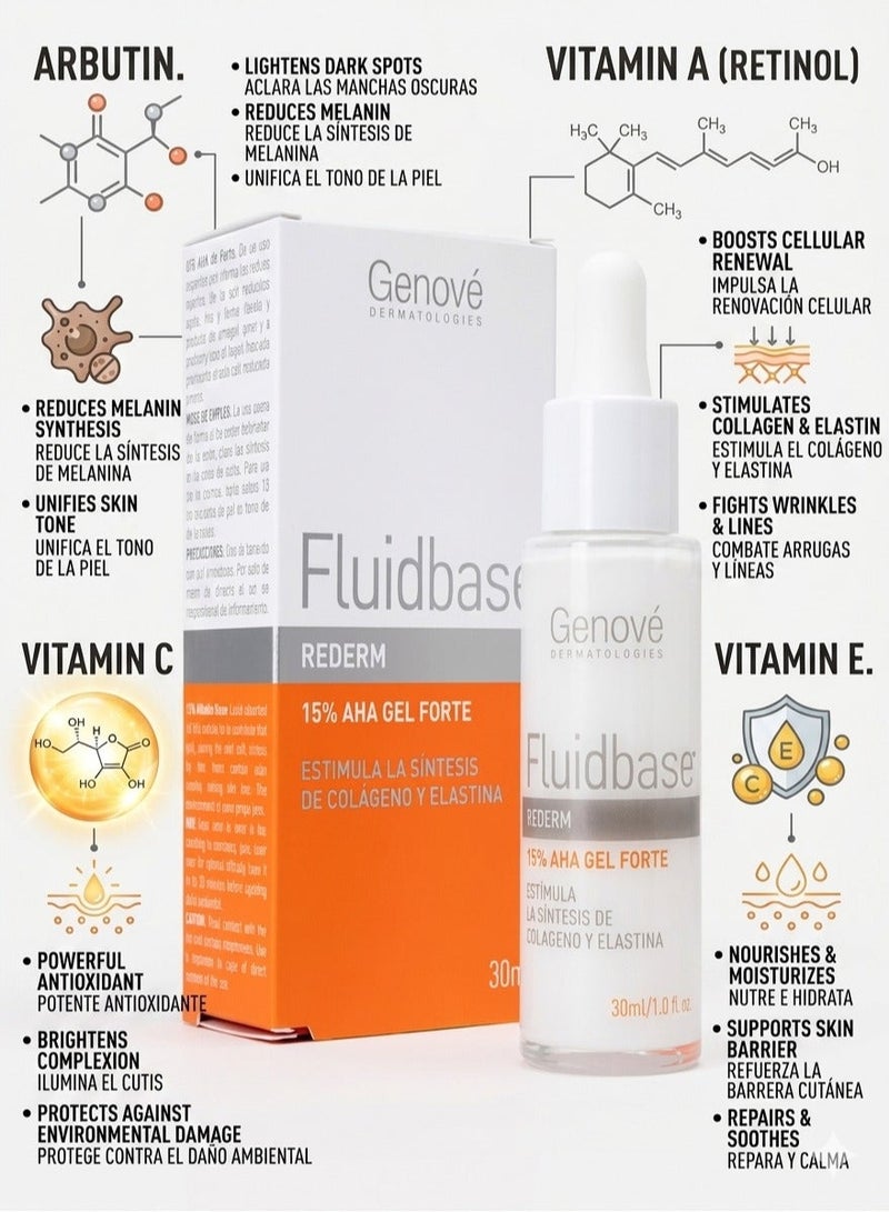 Genove Genové Fluidbase Lightening Gel (30ml) for Dark Spots & Hyperpigmentation | Advanced Face Correction Gel with Arbutin & Vitamin C - Image 2