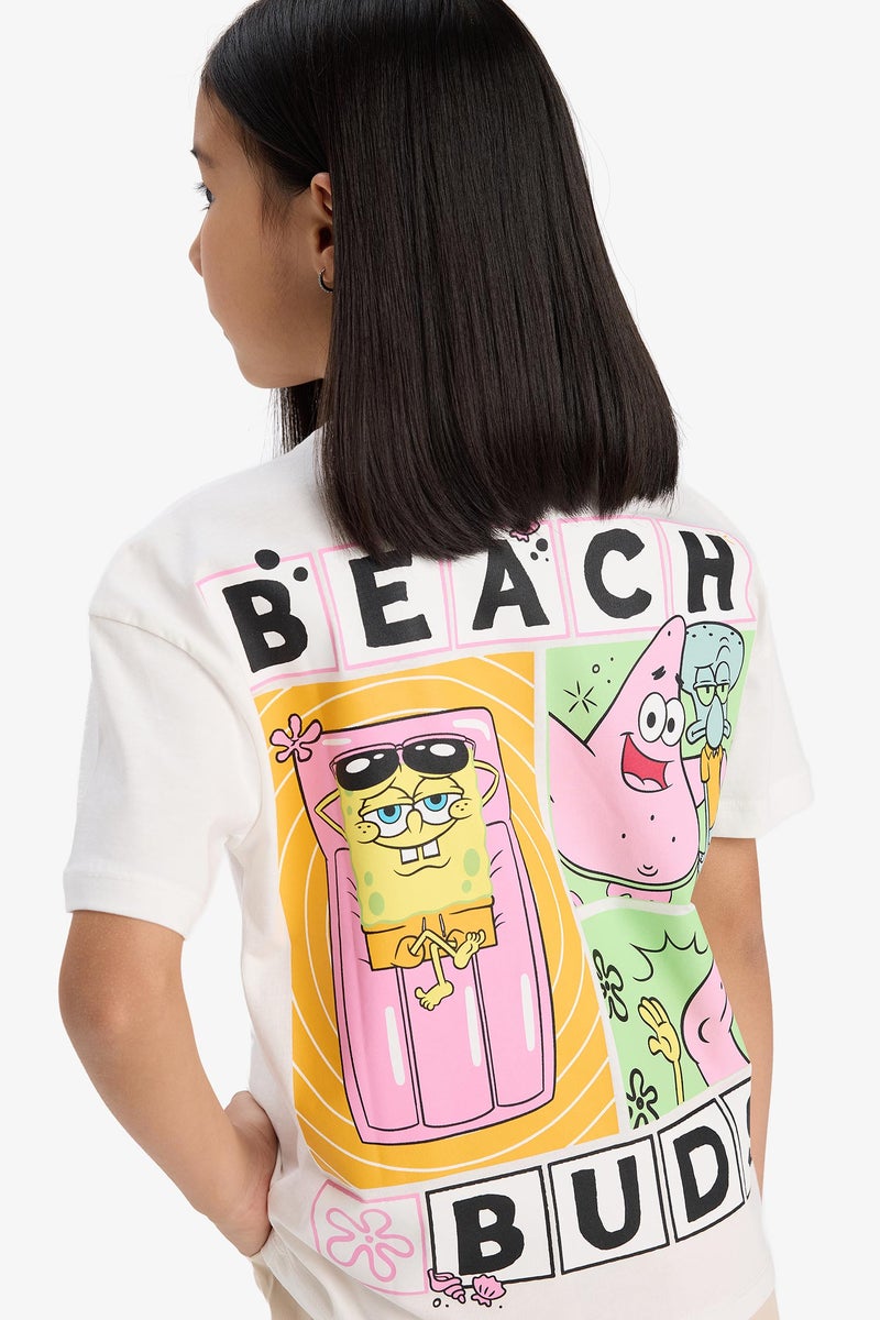 DeFacto Girl Relax Fit SpongeBob Licensed Short Sleeve T Shirt  - Image 1