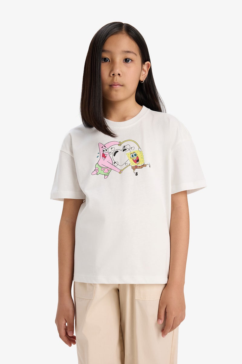 DeFacto Girl Relax Fit SpongeBob Licensed Short Sleeve T Shirt  - Image 2