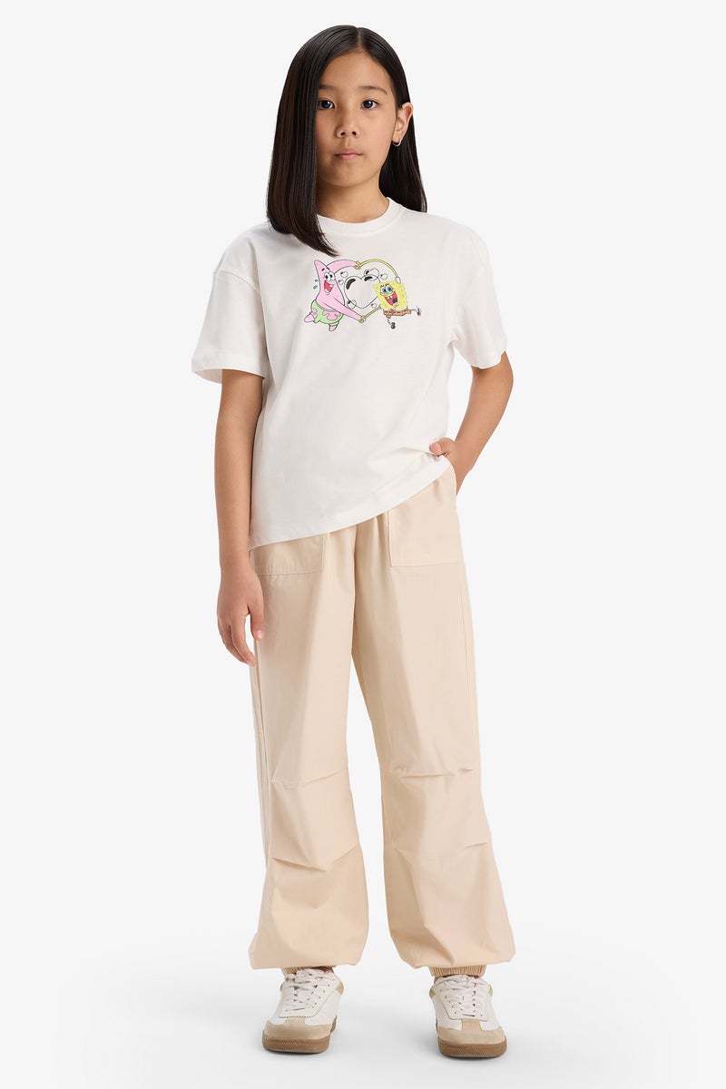 DeFacto Girl Relax Fit SpongeBob Licensed Short Sleeve T Shirt  - Image 3
