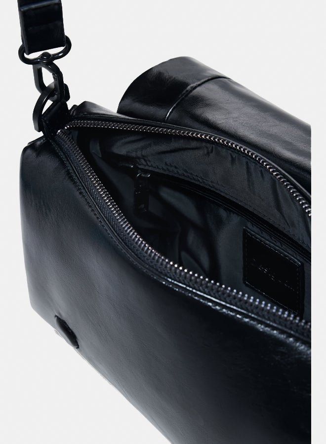 DESIGUAL Medium shiny flower flap bag - Image 4