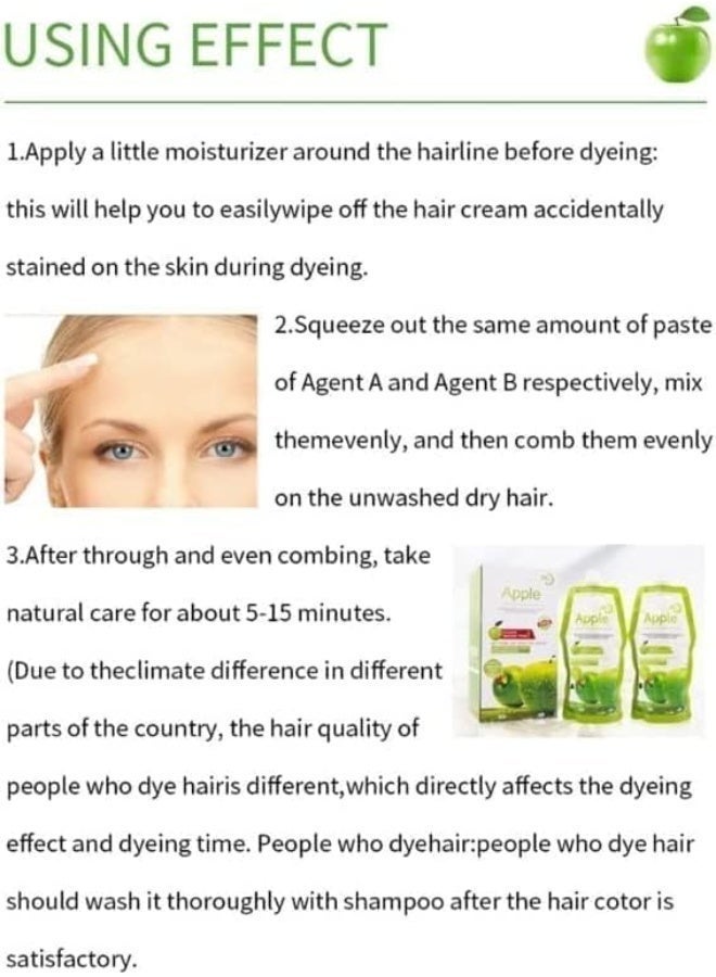 BLOOMING TIME Apple Ammonia Free Black DYE Hair Cream - Image 4