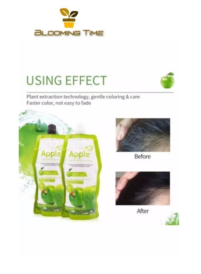 BLOOMING TIME Apple Ammonia Free Black DYE Hair Cream - Image 3
