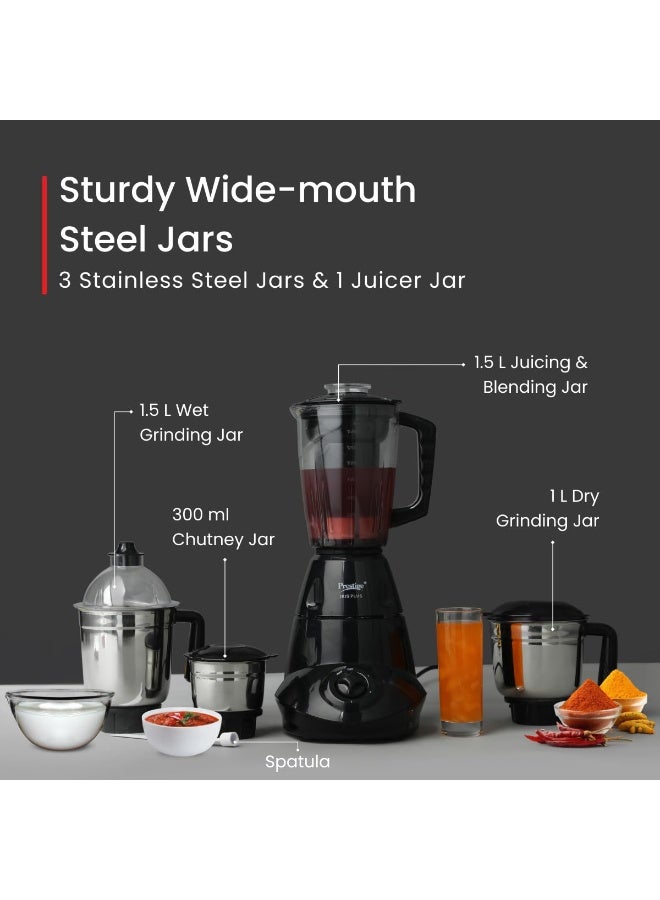ANJALI Anjali Hexa 900W Mixer Grinder | Heavy-Duty Copper Motor | 3 Stainless Steel Jars | Wet & Dry Grinding | Overload Protection  - Image 3