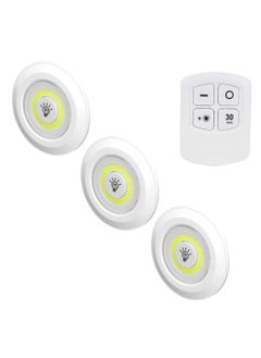 إلترازون إلترازون مجموعة مصابيح LED ليلية - 3 قطع من مصابيح LED قرصية لاسلكية تعمل بالبطارية مع جهاز تحكم عن بُعد، قابلة للتعتيم، ودرجة سطوع قابلة للتعديل، وإضاءة ليلية لاسلكية لغرفة النوم، والممر، والخزانة، وغيرها 