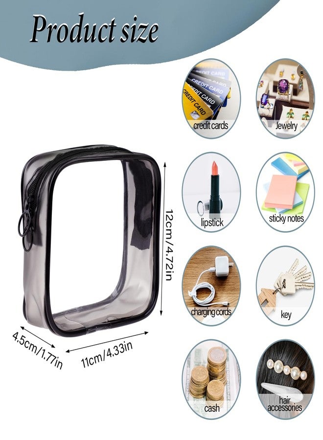 Sliverdew 2 PCS Small Clear Makeup Bags Zipper Pouch Mini Cosmetic Bag White Black Toiletry Bag for Men Purse Essentials Items Women Purse Travel Accessories - Image 2