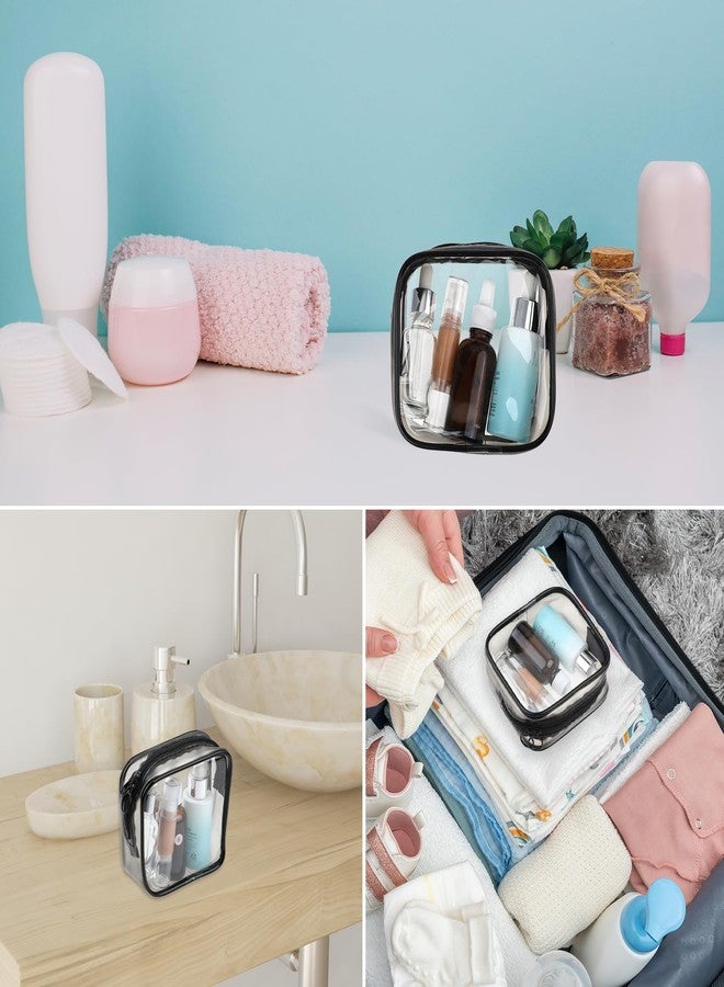 Sliverdew 2 PCS Small Clear Makeup Bags Zipper Pouch Mini Cosmetic Bag White Black Toiletry Bag for Men Purse Essentials Items Women Purse Travel Accessories - Image 5