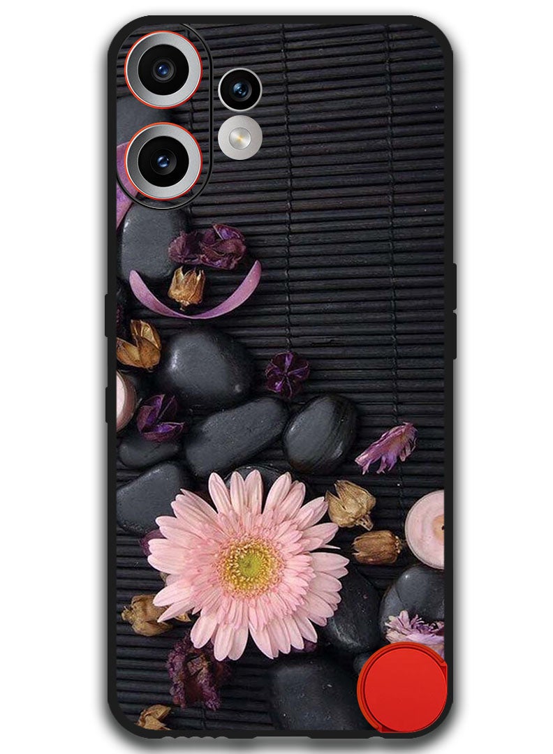 Theodor Case Compatible with Nothing CMF Phone 2 Pro 6.77 Inch Protection Shockproof Bumper Cover Flowers & Stones - Image 1