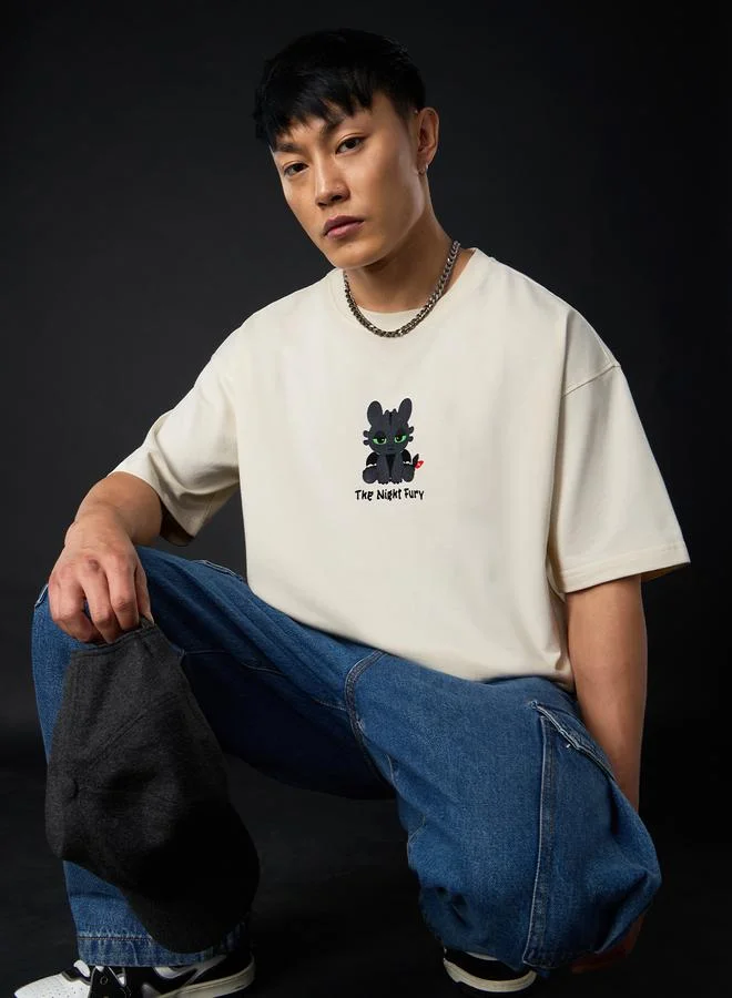 ذا سوليد ستور تيشيرت فضفاض بطبعة جرافيك نايت فيوري