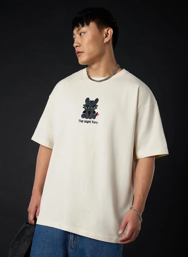 ذا سوليد ستور تيشيرت فضفاض بطبعة جرافيك نايت فيوري