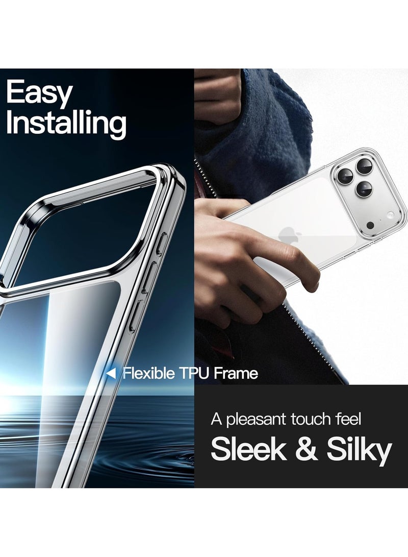 Clear Protective Case Compatible with iPhone 17 Pro Max 6.9-Inch, Slim Crystal Transparent Hard PC Shell Back Cover, Shockproof Design, Anti-Fingerprint - Image 4