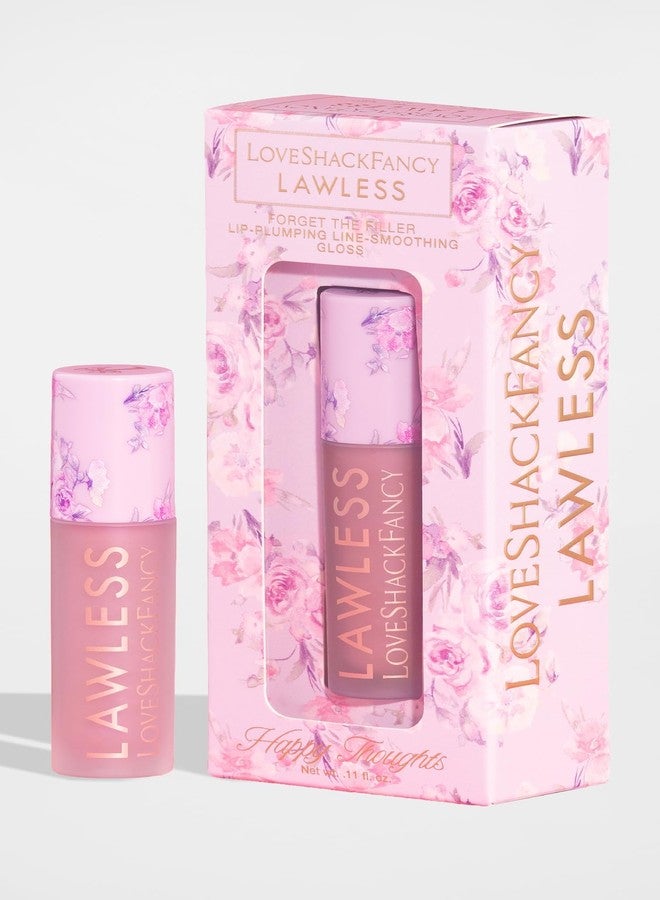 Lawless Women's x LoveShackFancy Forget The Filler Lip Plumping Gloss, Happy Thoughts, Pink, 0.11 Ounce - Image 2