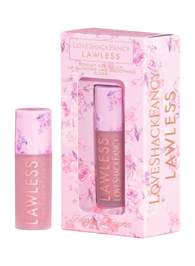 Lawless Women's x LoveShackFancy Forget The Filler Lip Plumping Gloss, Happy Thoughts, Pink, 0.11 Ounce - Image 1
