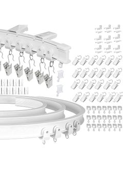 The Bros Curtain Track Set - Ceiling Curtain Track, Flexible Curtain Rod, Track for Straight Curved Curtains, Home Decor (3m) 