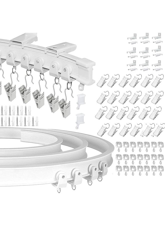 The Bros - Curtain Track Set - Ceiling Curtain Track, Flexible Curtain Rod, Track for Straight Curved Curtains, Home Decor (3m) - Image 1