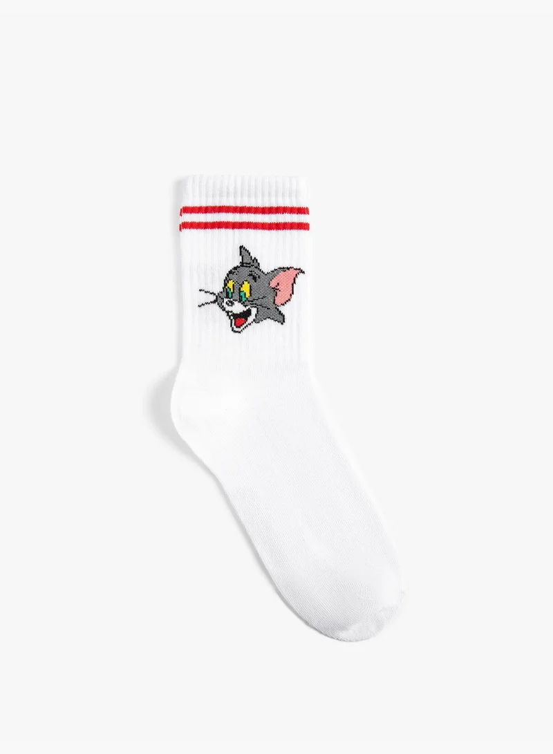 KOTON Tom and Jerry Licensed Embroidered Socket Socks