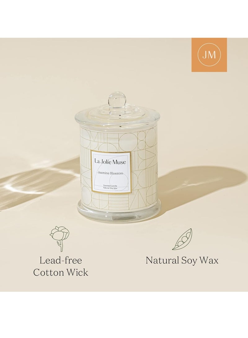 LA JOLIE MUSE LA JOLIE MUSE Candles Gifts for Women, Candles for Women with Gift Box, Jasmine Scented Candle, Candles for Home Scented, Natural Soy Candles, 70 Hours 10 oz - Image 3