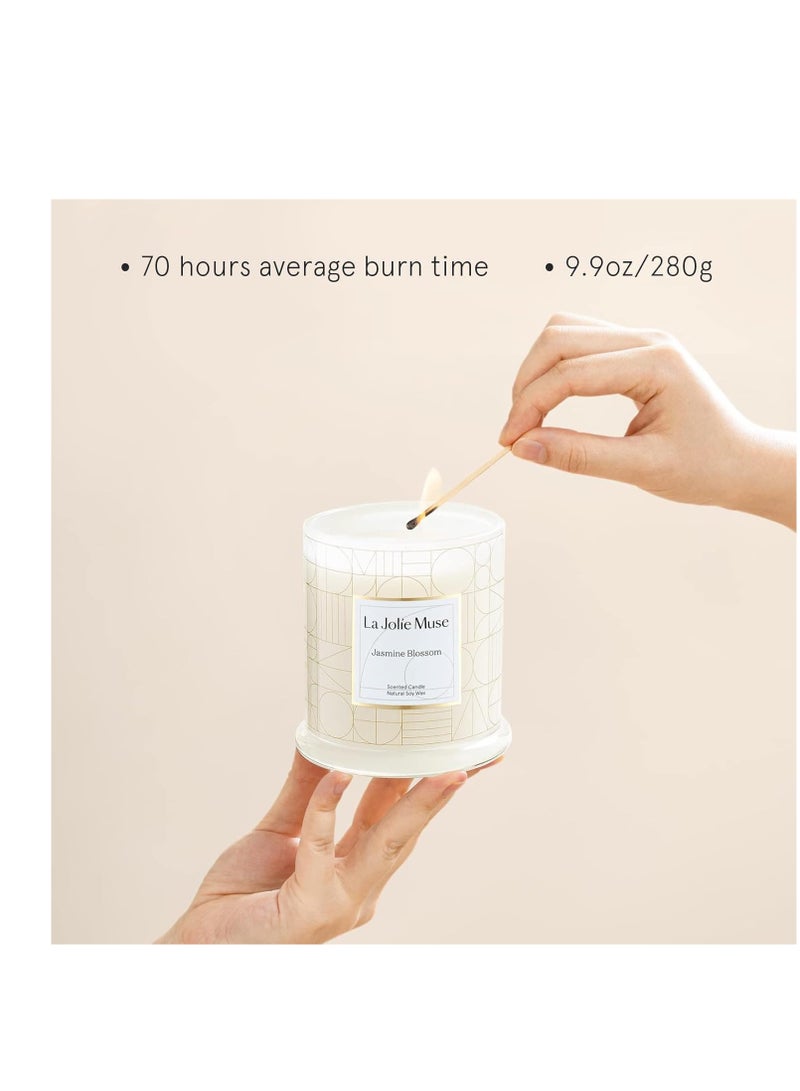 LA JOLIE MUSE LA JOLIE MUSE Candles Gifts for Women, Candles for Women with Gift Box, Jasmine Scented Candle, Candles for Home Scented, Natural Soy Candles, 70 Hours 10 oz - Image 2