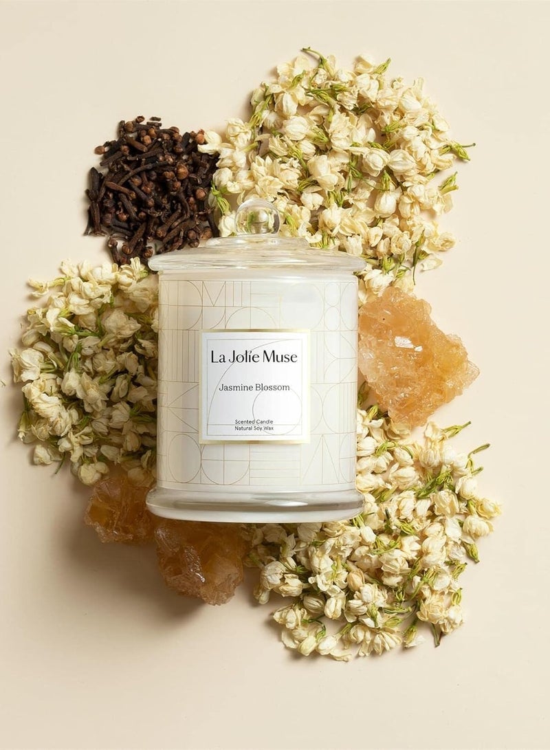 LA JOLIE MUSE LA JOLIE MUSE Candles Gifts for Women, Candles for Women with Gift Box, Jasmine Scented Candle, Candles for Home Scented, Natural Soy Candles, 70 Hours 10 oz - Image 4
