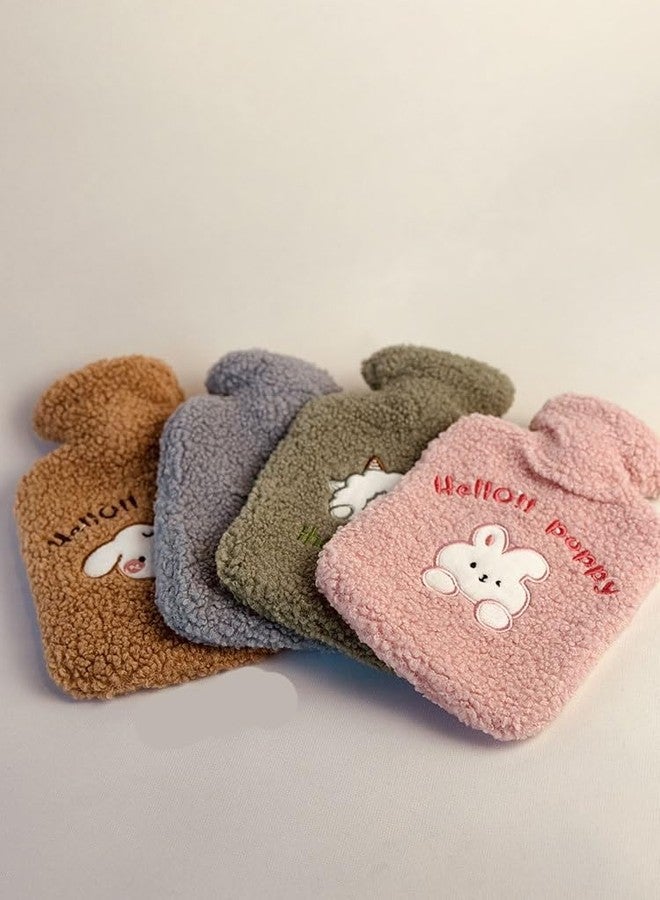 TGOPIT قربة ماء ساخن من TGOPIT، قربة ماء ساخن بغطاء، قربة ماء ساخن صغيرة 2 في 1 للكمادات الباردة والساخنة، قربة ماء ساخن صغيرة قابلة للارتداء، هدية رائعة للنساء (1 لتر) (أخضر - خروف) - Image 2