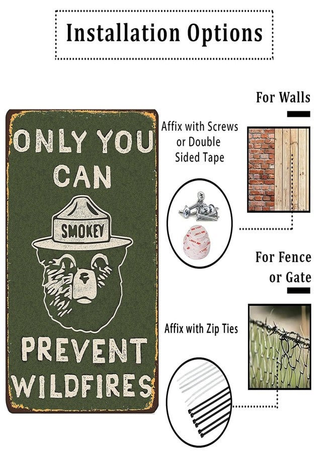 CCPARTON Vintage Metal Sign Smokey Bear Retro Metal Tin Sign Aluminum Sign for Home Coffee Wall Decor 8x12 Inch - Image 3