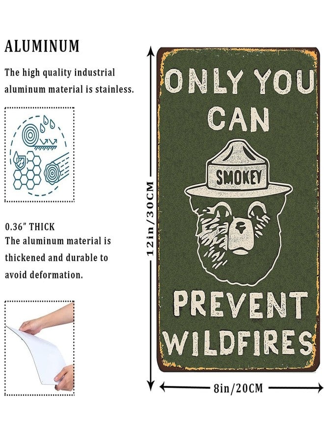 CCPARTON Vintage Metal Sign Smokey Bear Retro Metal Tin Sign Aluminum Sign for Home Coffee Wall Decor 8x12 Inch - Image 2