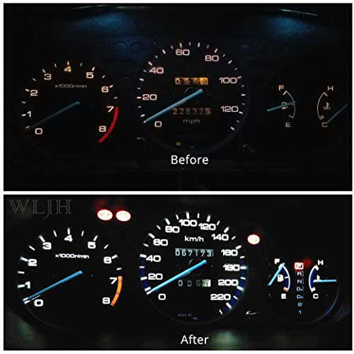 WLJH 10x White T4.2 Neo Wedge 3030 Chipest 10mm Base Led Car Instrument Cluster Bulb Dashboard Gauge HVAC AC Heater Climate Controls Lamps Switch Indication Interior Light Replacement - Image 5