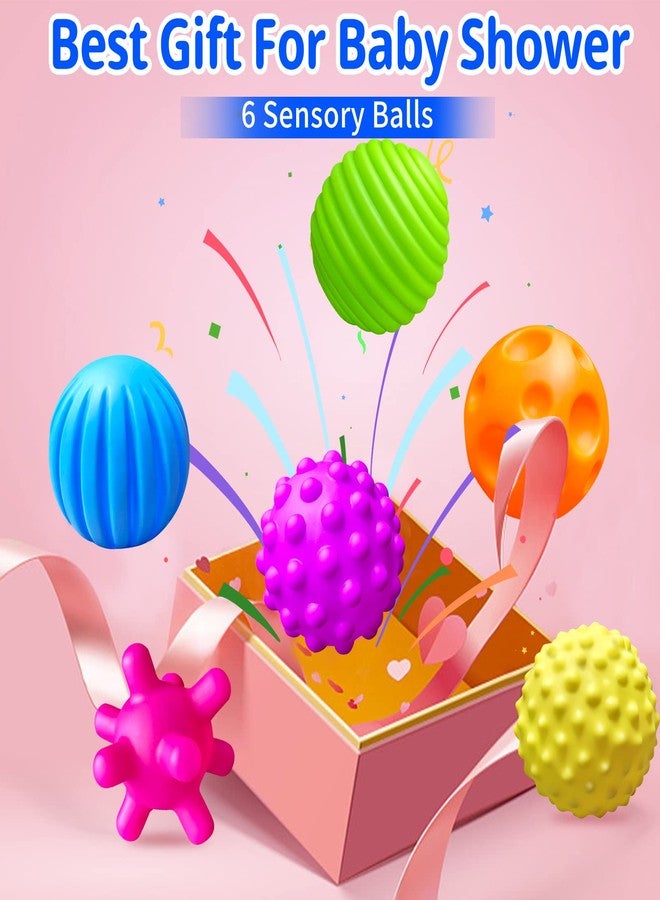 Ynanimery 6 Pack Sensory Balls for Toddlers 1-3, Sensory Baby Toys 6-12 Months, Montessori Toys for Babies 6-12 Months Infant Squeeze Sensory Toys Soft Multi Ball Set Gifts with Bright Color Textured - Image 2